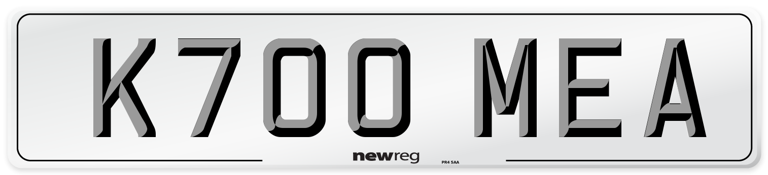 K700 MEA Number Plate from New Reg